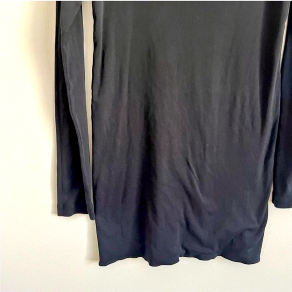 Standard James Perse Black Long Sleeve V-Neck Mini dress 4/XL long 32” bust 37” - Picture 2 of 8